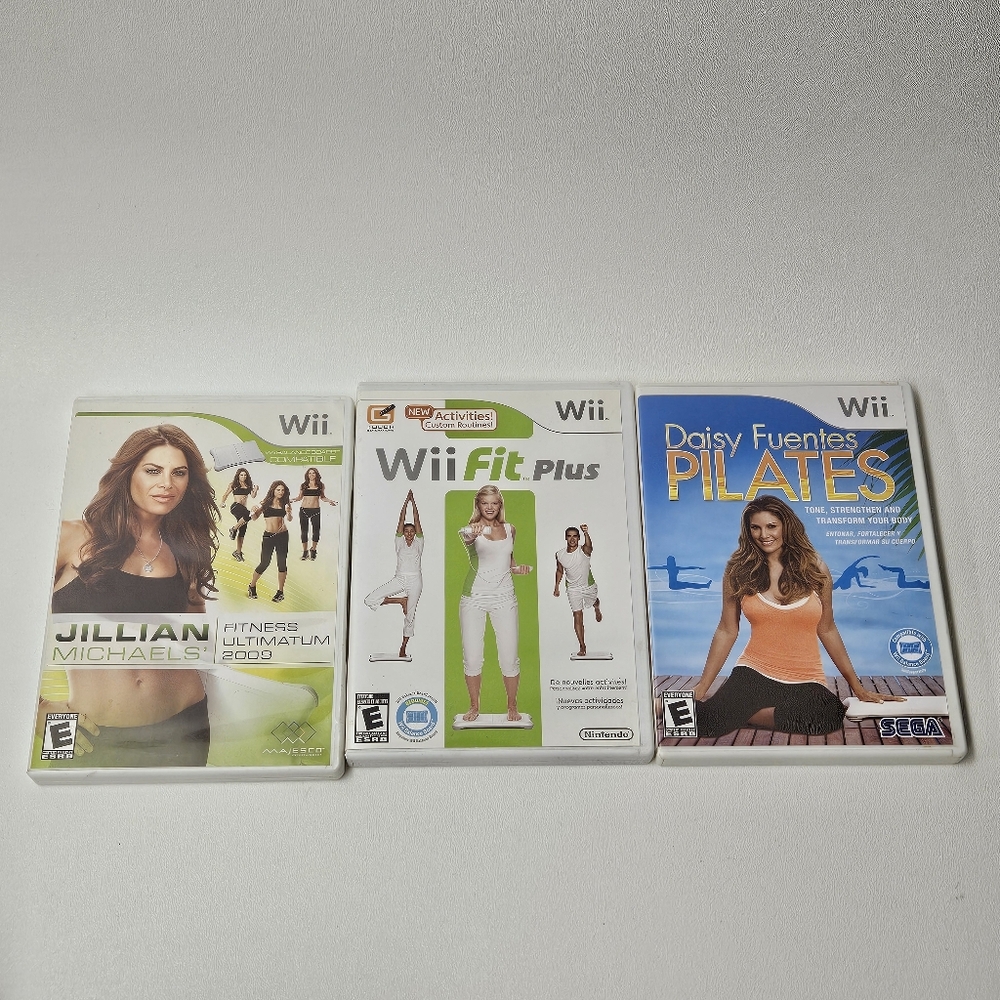 Wii Fit fitness game lot, Wii Fit Plus, Jillian Michael's, & Daisy Fuentes